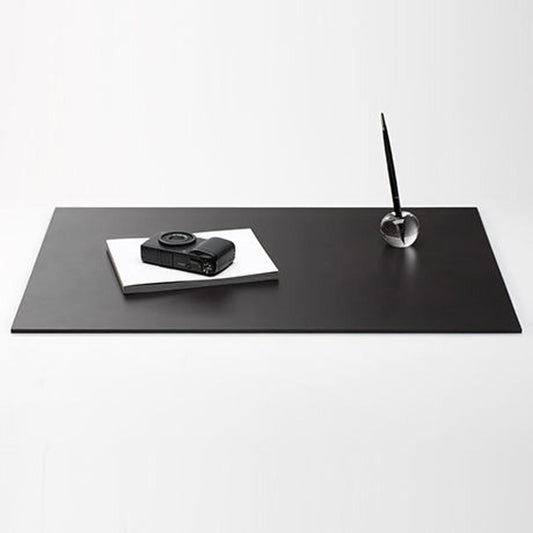 LEATHER DESK MAT L, Black