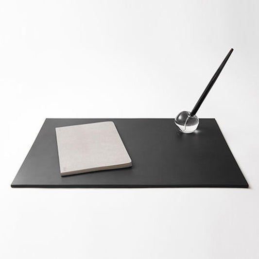 LEATHER DESK MAT S, Black