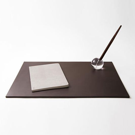 LEATHER DESK MAT S, Dark Brown
